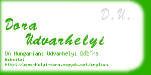 dora udvarhelyi business card